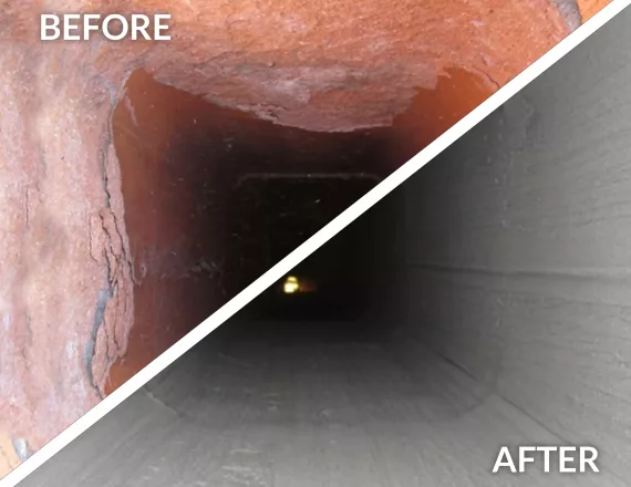 FireGuard before and after fireplace ceramic resurfacing