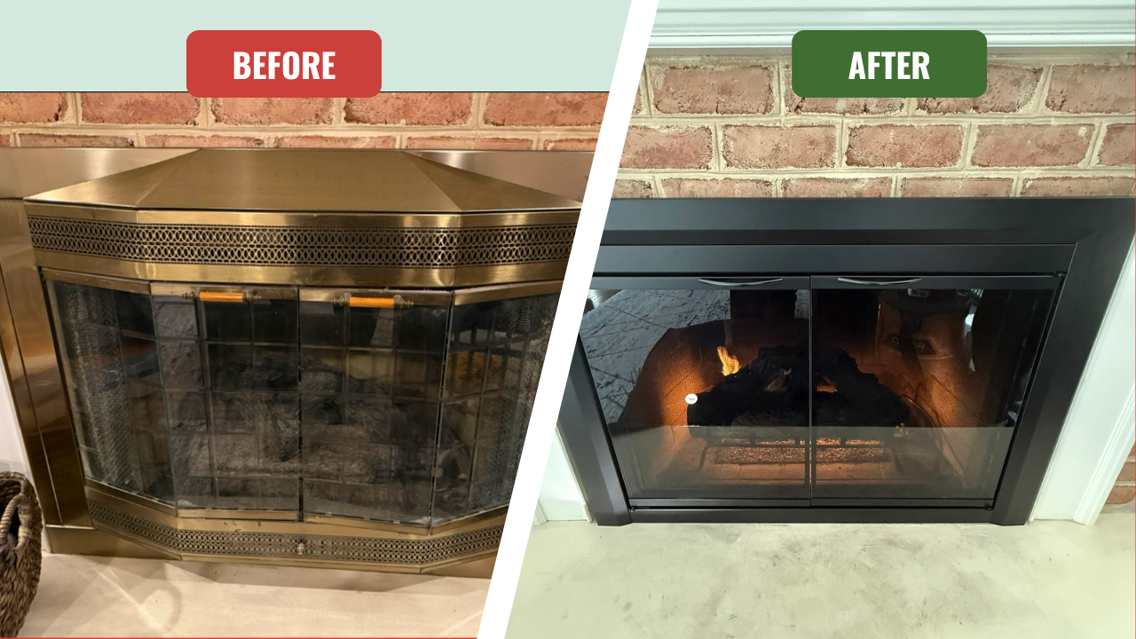 Finished fireplace interior