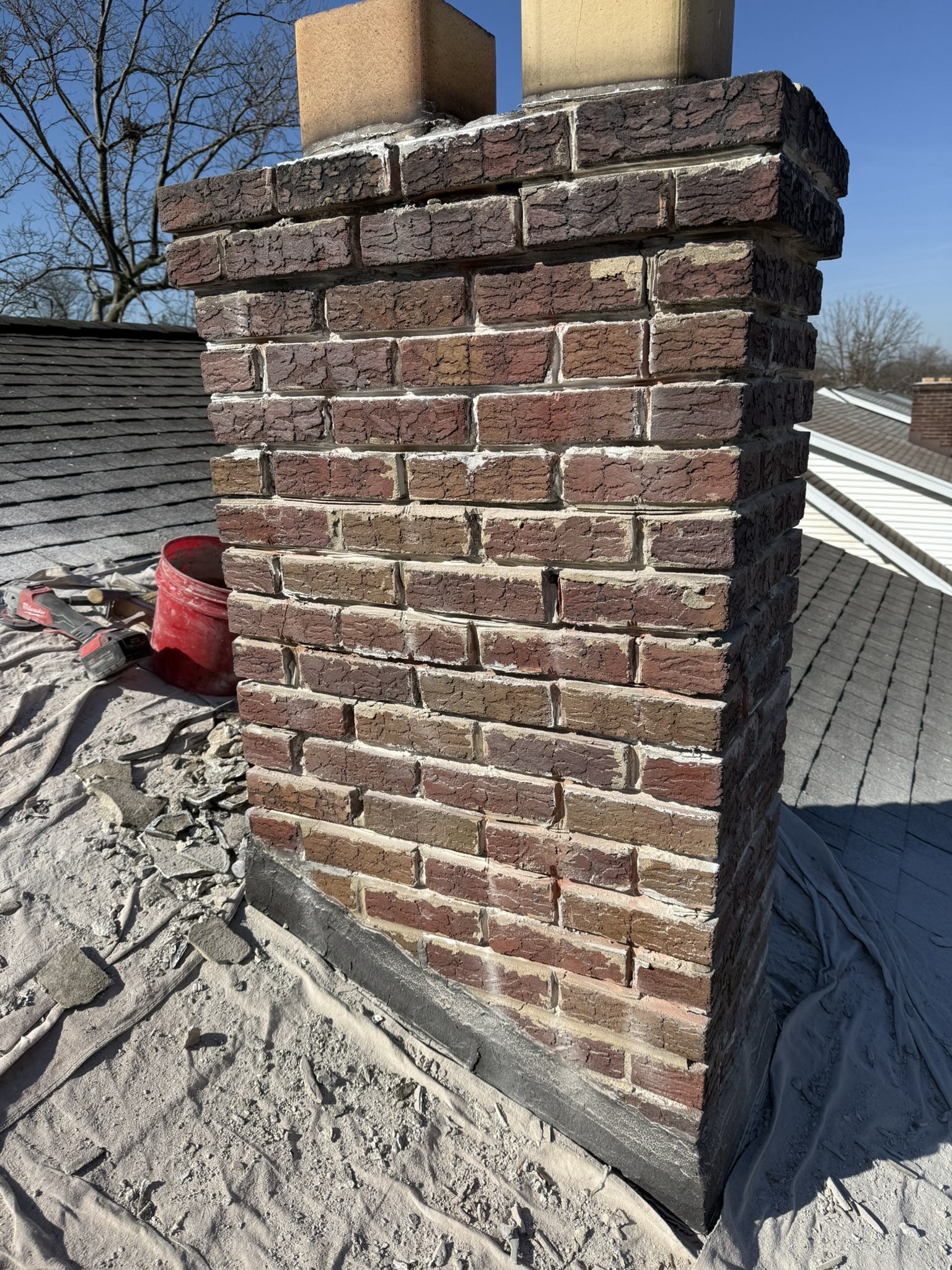 Brick section before repointing